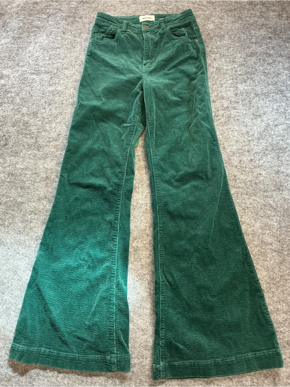 Rolla’s Corduroy EastCoast Flare High Rise Flared Pants in Green Size 26